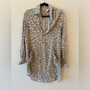 By Together Tunic Dress, Grey and Lavender Leopard Print, Size M